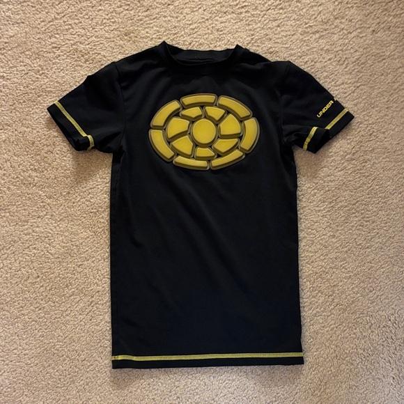 Under Armour Kids Black and Yellow Chest Guard Shirt (Baseball) - Picture 1 of 2